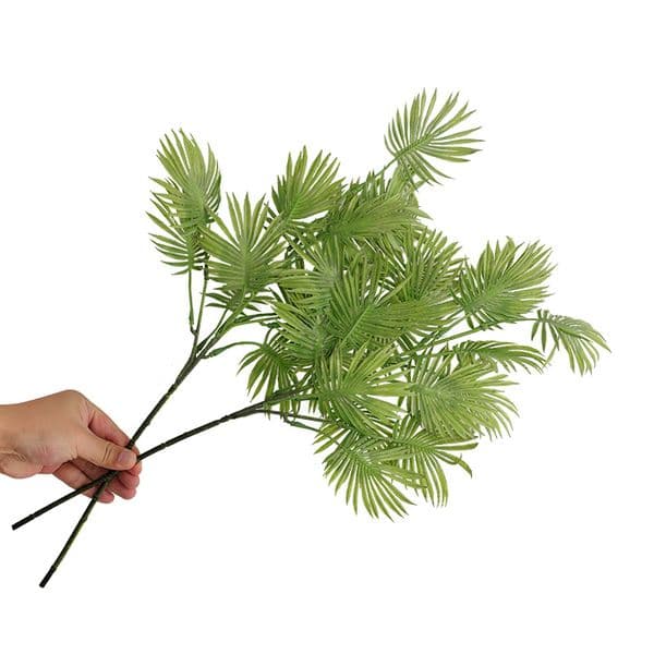 1pcs Flower Plant Long Stem Plastic Palm Leaf Fish Herb Home Office Table Centerpiece Garden Decor