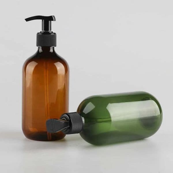 Wholesale 300ml 500ml brown green PET round shoulder lotion shampoo shower gel hand soap empty bottle bottle bottling Customizable LOGO LL