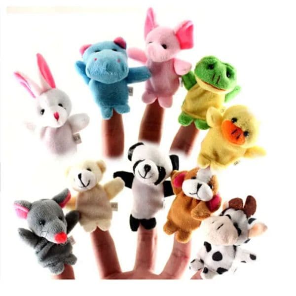 10pcs/lot Animal Finger Puppet Baby Kids Plush Toys Cartoon Children Favor Puppets For Bedtime Stories Kids Christmas Gift