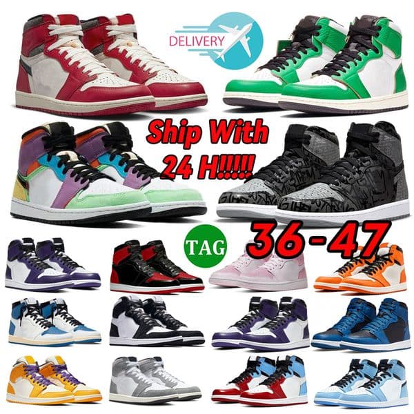 1 Basketball Shoes Men Women 1s low Olive Black Phantom Reverse Mocha Lost Found Spider Verse Bred Patent Lucky Green Mens Trainer Sport Sneakers 36-47