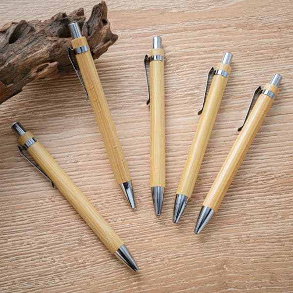 wholesale Bamboo Wood Ballpoint Pen 1.0mm Tip black Ink Business Signature Ball Pen Office School Wrting Stationery LL