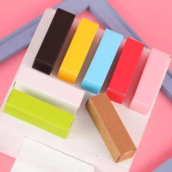wholesale Colorful Lipstick Box Lip Balm Kraft Box Cosmetic Nail Polish Gift Packaging Boxes For Wedding Birthday Gifts Package LL