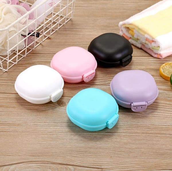 Plastic Travel Soap Box with Lid Bathroom Macaroon Soap Box Portable Soap Holder 5 Colors Available