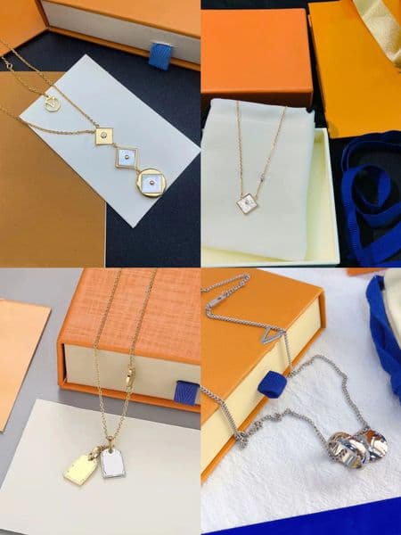 Women Jewelry Gold Pendant Necklaces Fashion Designer Design Stainless Steel Necklace Gift for Woman