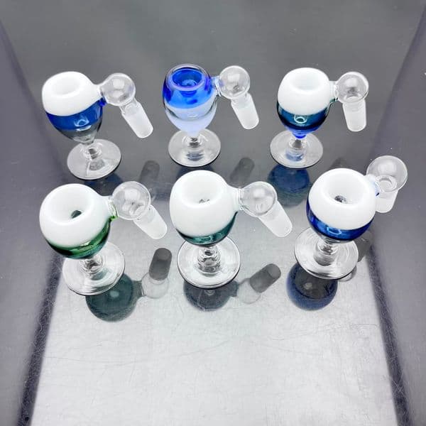 Smoking pipes hookah Oil Burner Pipes Smokings Glass Bowl New color blocked wine cup and glass smoking adapter