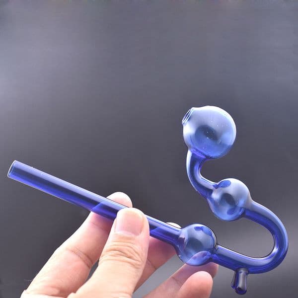 2pcs Colorful Snake Oil Burner Glass Pipe Hookahs Thick Pyrex Water Hand Smoking Pipes Curve Bongs Smoking Accessories with 30mm Ball