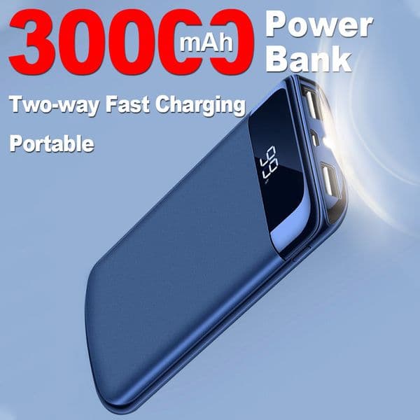 202430000mAh Portable Charger, Two-Way Fast Charging Power Bank Flashlight, External Battery Pack with Digital Display for iPhone Samsung Xiaomi dh910320090