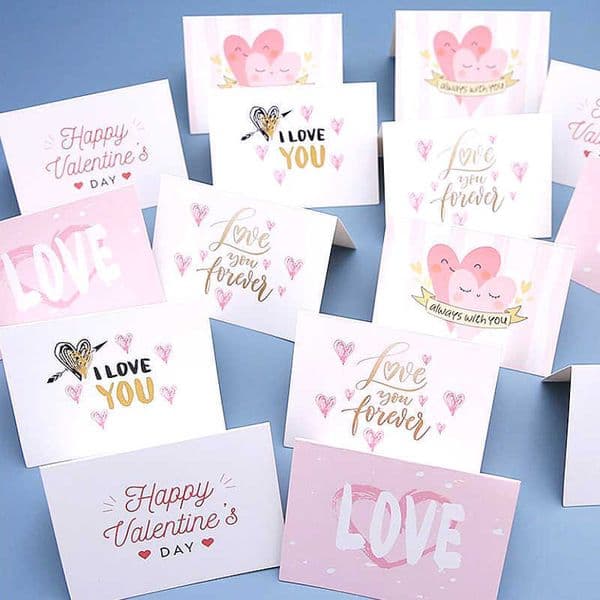 Gift Cards 10PCS Valentine's Day Postcards Wedding Greeting Cards Cute HeartLove You ForeverAlways With You Cards For Wedding Anniversary Z0310
