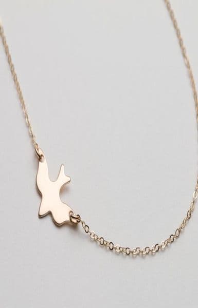 10PCS N107 Gold Silver Tiny Soar Flying Bird Necklace Peace Dove Necklace Little llow Baby Bird Necklaces Abstract Necklaces
