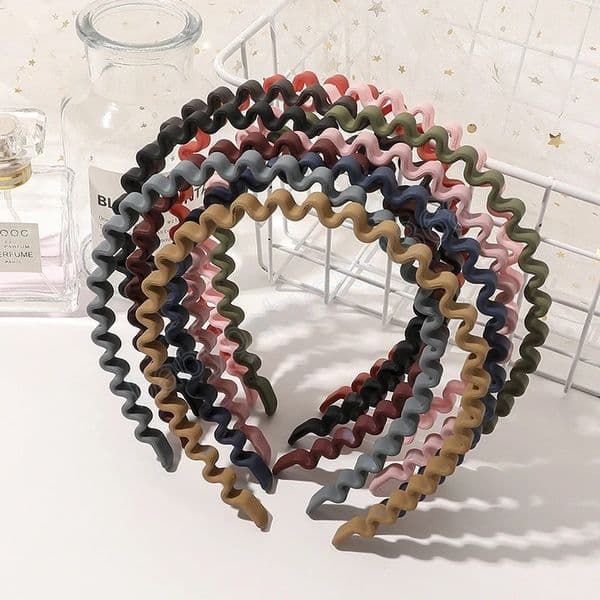 Acrylic Wavy Frosted Headbands Candy Color Geometric Hairband for Women Hair Accessories Fashion Wave Hair Hoop