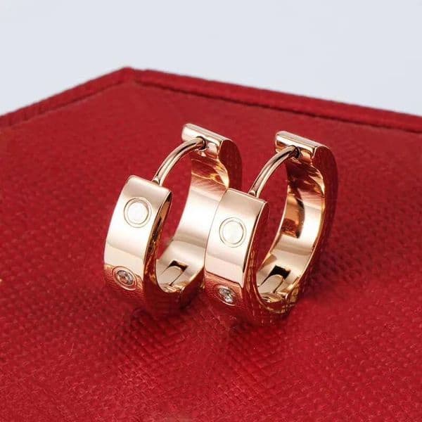 Hip Hop Hoop Earings Gold Rose for Women High Polished Fashion Jewelry Gifts Designer Party Wedding Stud Earrings