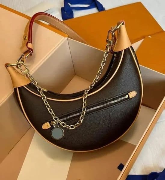 Luxury designer Bag Women Handbags High Quality LOOP moon Purse Brown flower Lady Tote Brand Letter Leather crossbody Shoulder bag wallet Size 23x7x13cm