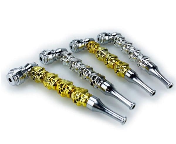 Skull Smoking Pipe Set Detachable Cap Cover Bowl Metal Tobacco Cigarette Cigar Skeleton Hand Pipes Tools Glass Oil Burner Bongs