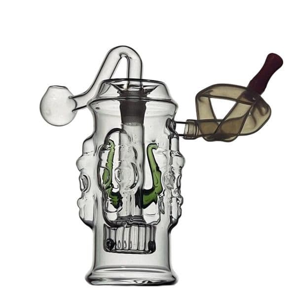 Mini Glass Water Pipes hookahs Nail Rrig Green Blue Base Recycler Glass Bongs with oil burner Nail 10mm Jont