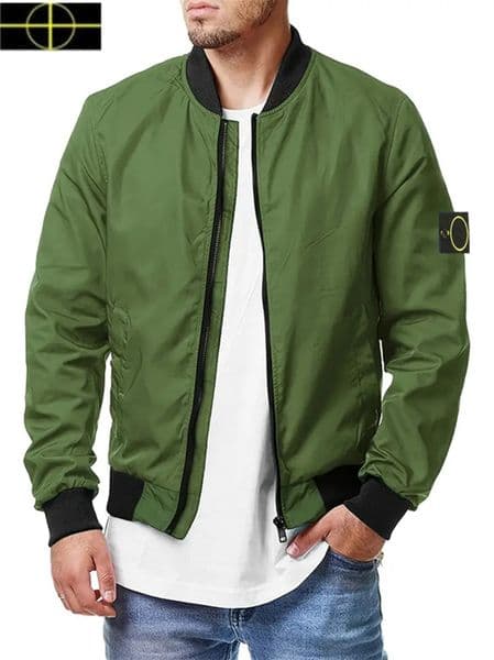 New Men's Pilot Jacket Spring and Autumn Men's stone Rushsuit island Casual Fashion Large Men's Zipper Men's Jacket