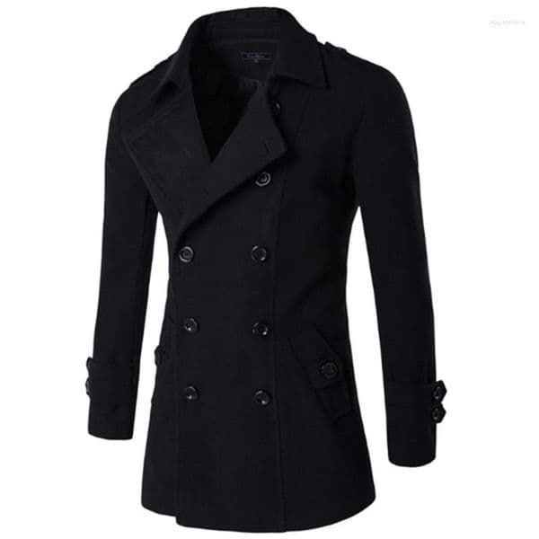 Men's Trench Coats Men British Style Double Breasted Top Coat Mens Long Mascuo Male Clothing Classic Drop Overcoat