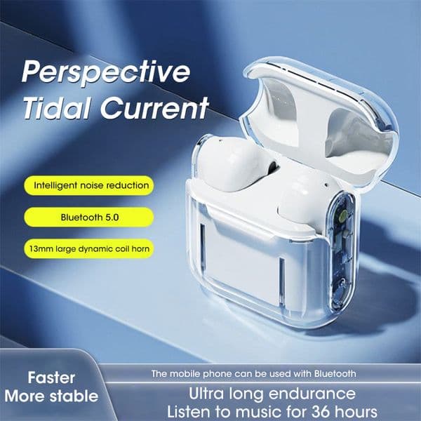 Niye New Transparent Case Pro12 Wireless Bluetooth Earphones Colorful Four-color Stereo Mini HiFi Stereo Sports Earbuds with Mic
