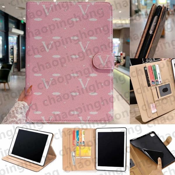 For ipad pro 11 12.9 Tablet PC ipad Case ipad10.9 Air10.5 Air1 2 mini45 ipad10.2 ipad56 Top Quality Designer Fashion Pink Leather Card Holder Pocket Cover mini 123