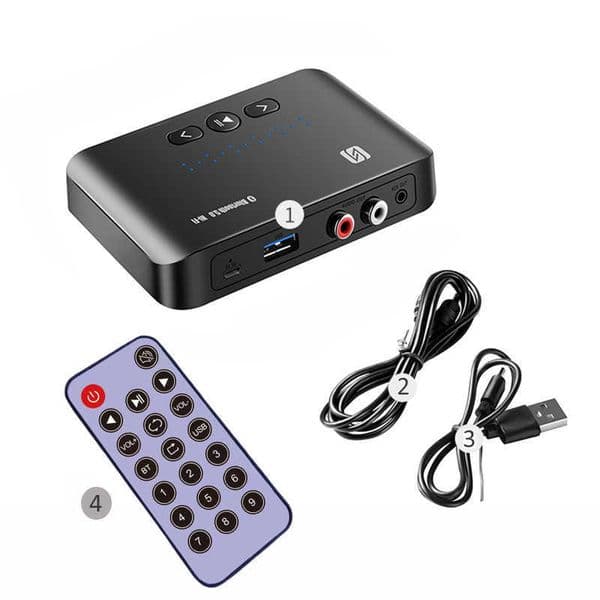T10 Bluetooth receiver 5.0 with remote NFC music adapter RCA wireless audio receiver USB drive playback
