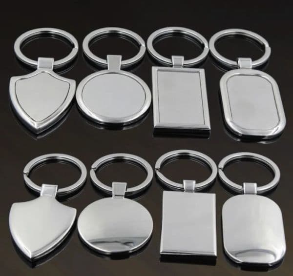 Metal Blank Tag keychain Creative Car Keychains Personalized Stainless Steel Key Ring Business Advertising For Promotion