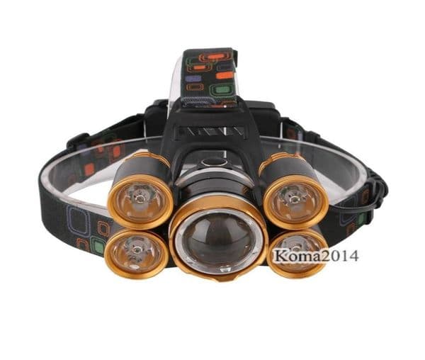 T6 XPE Aminum alloyTPU Golden LED Headlamp front head lamp 18650 Rechargeable Battery tool box Head Light4521625