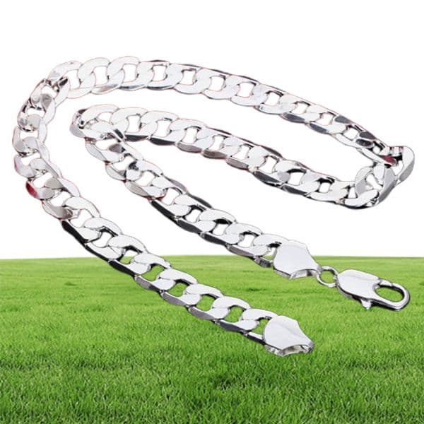 Chains Special Offer 925 Sterling Silver Necklace For Men Classic 12MM Chain 1830 Inches Fine Fashion Brand Jewelry Party Wedding