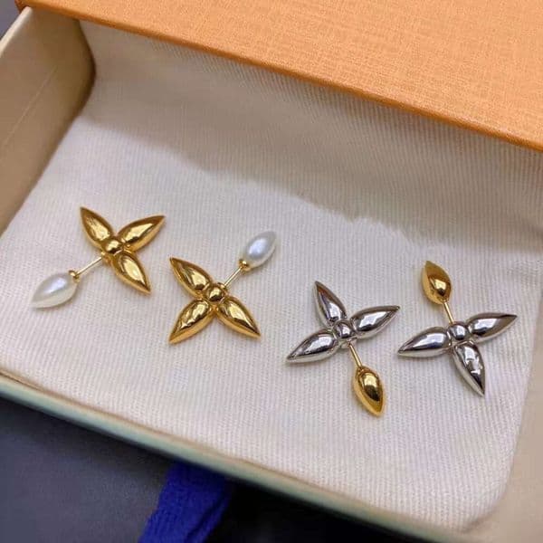 Stud Stud Designer Brand Luxury Fashion Stud Earrings 4-Leafs Jewelry For Women High Quality Street Earring Free Ship L033