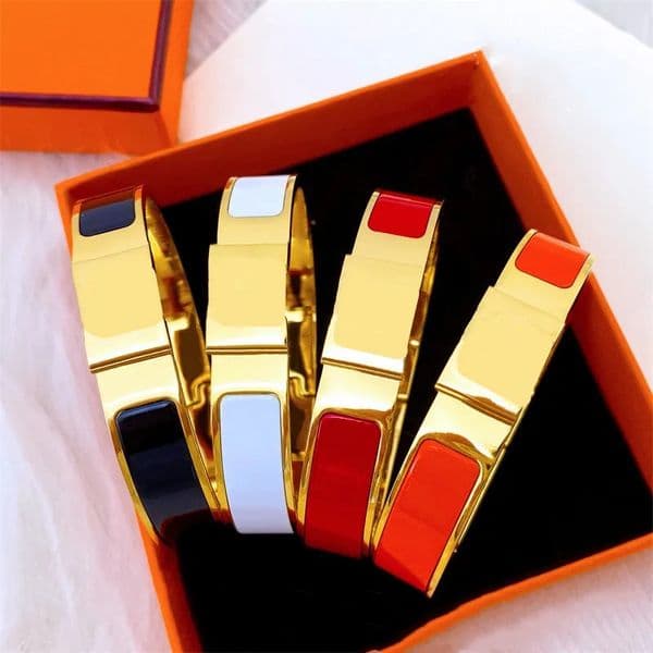 clic bracelet designer lovely charm luxury designer jewelry women men bangle unisex stainless steel classics fashion jewellery 12mm multi color gold bracelets