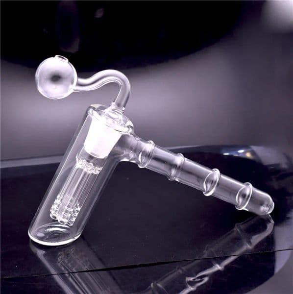 18mm Glass Hammer Bong Water Pipes with 6 Filter Tube Thick Pyrex mini honeycomb Bongs Mini Hand water Pipe with oil burner pipe 1PCS LL