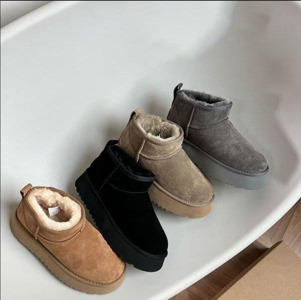 Ultra Mini Boot Designer Womans Platform Snow Boots Australia Fur Warm Shoes Real Leather Chestnut Ankle Fluffy Booties For Women