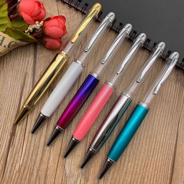wholesale Fillable big thicker empty tube glitter floated churry pen paillette quicksand herbarium oil 3D DIY Building your favorite Liquid sand pens