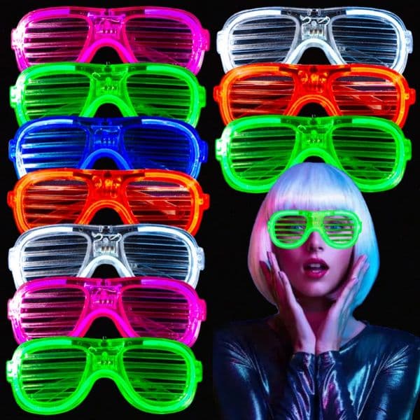 LED Glasses Bulk 5 Colors Glow Glasses Glow in The Dark Party Supplies Neon Party Favors for Kids Adults