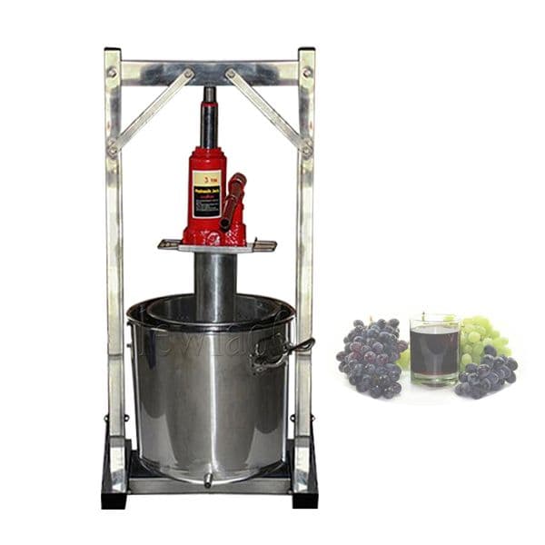 12L Commercial Hand Fruit Juice Cold Press Juicing Machine 304 Stainless Steel Jack Manual Grape Pulp Juicer