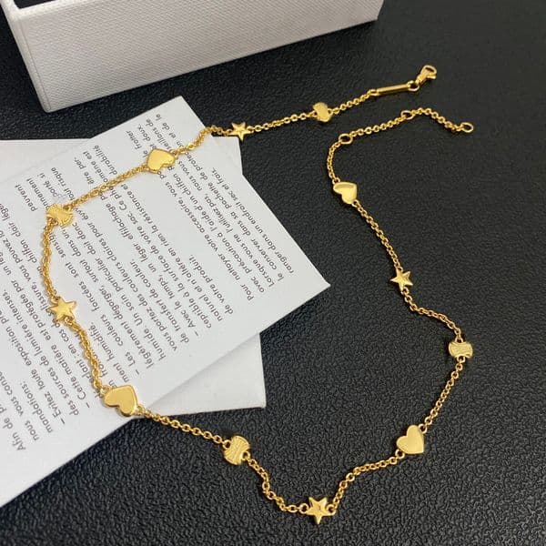 Fashion jewelry Designer Fashion Brand Necklaces High quality Necklace Pendants Titanium steel 14K Gold-Plated Chain Necklaces women's jewelry