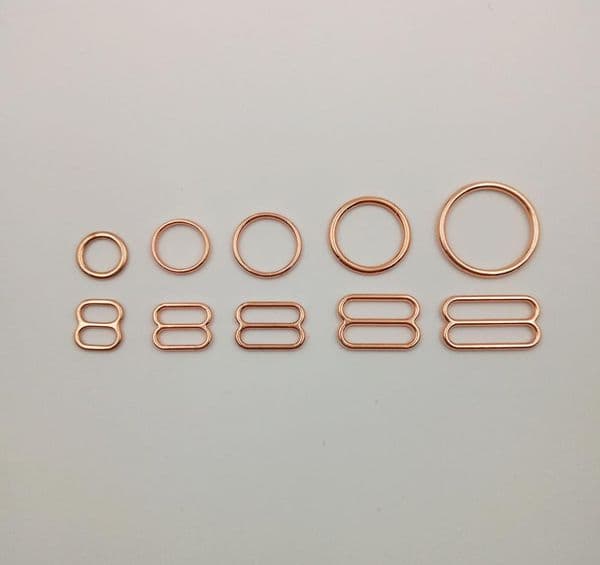 Sewing notions bra rings and sliders strap adjustment buckle in rose gold