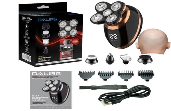 Multi Grooming Kit Electric Shaver Razor for Men Lcd Display Beard Rechargeable Bald Head Shaving Machine 220521