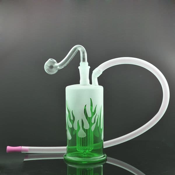 2pcs Female Glass Oil Burner Bong Water Pipe Hookah with Big Size Matrix Perc Thick Pyrex Recycler Pipes Smoking Bongs with Male Glass Oil Burner Pipe