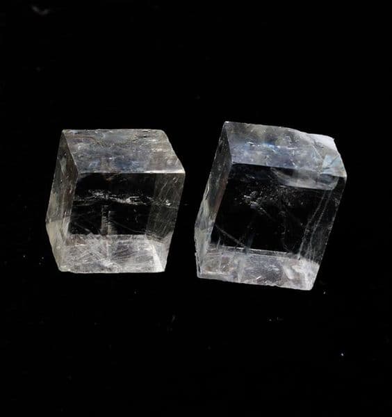 2pcs Natural clear square calcite stones Iceland spar Quartz Crystal Rock Energy Stone Mineral Specimen healing