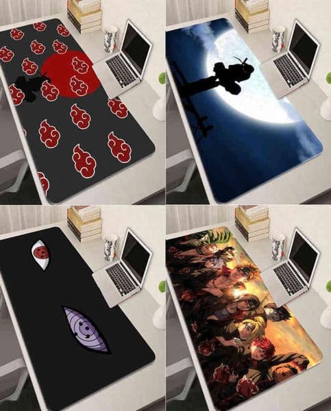 Mouse Pad Gaming Accessories Gabinete Gamer Keyboard Anime Desk Mat NonSlip Laptop Mousepad Kakashi Gaara Sasuke Design A