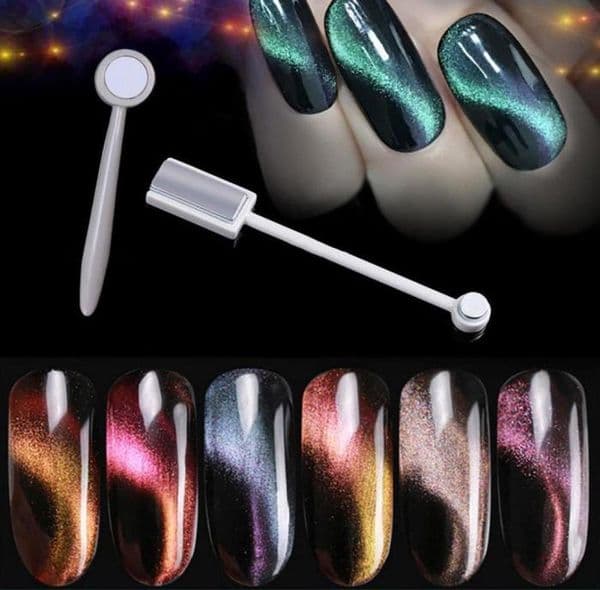 1pcs Double Head Cat Eye Gel Magnet Stick Curved Line Strip 3D Designs For Polish Nail Gel Nail Art Decor Magnetic Tools