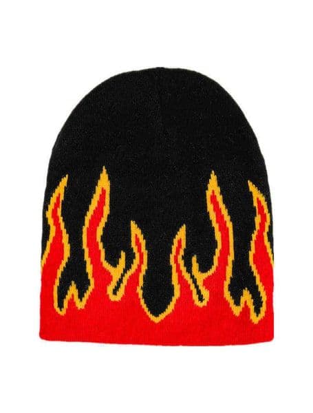 Fashion Jacquard flame Beanies HipHop Warm Knitted Hats Bonnet Caps Y21111
