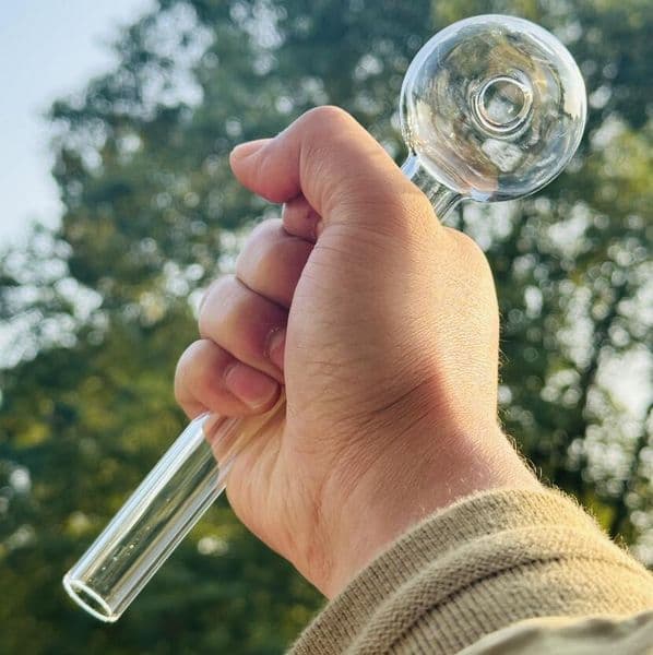 newest hookahs 8 inch large Glass Oil Burner Pipe Clear Color quality pipes transparent Great Tube tubes Nail tips