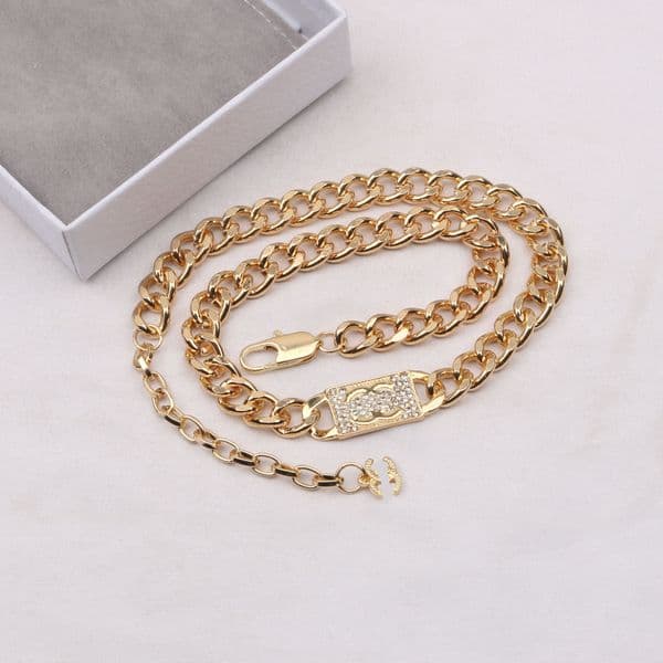 Letter Double 20Style Designer Necklaces Thick Chain Sweater Necklace Diamond Pendant for Fashion Women Wedding Gift Jewelry Accessories