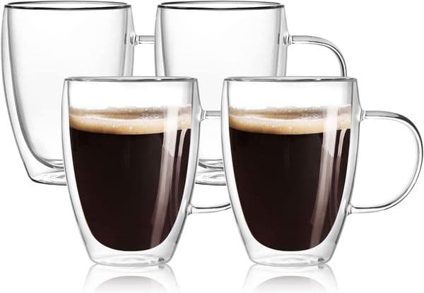 Tea Cups Transparent glass coffee cup 4 size milk whiskey tea beer double creative heat resistant cocktail Vodka wine mug