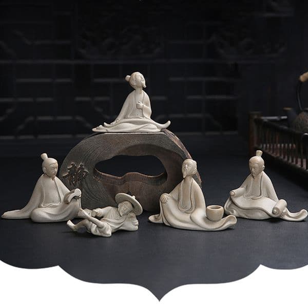 Creative Ceramic Tea Pet Figure statue pottery Ornaments Home garden Decor Desktop Crafts Chinese Tea Ceremony Accessories