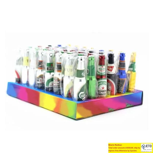 Creative Mini Smoking Pipe Zinc Alloy Metal Popular Beer Bottles Pattern Tobacco Heater Vaporizer For Dry Herb Tobacco Water Hand