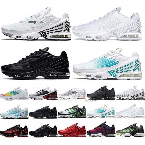 2026 tn plus 3 running shoes Tn mens women triple white black Laser Blue Volt Glow Oreo womens Breathable sneakers trainers outdoor sports EUR