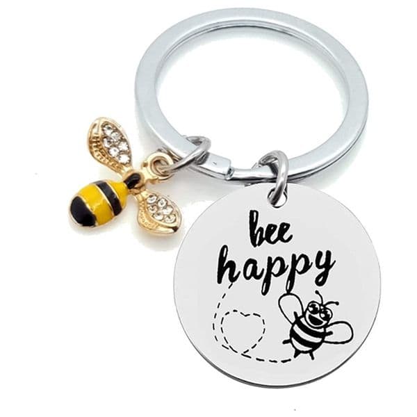 Creative Small Bee Keychains Pendant Inspirational Stainless Steel Bag Car Keychain Accessories Jewelry Gift In Buk