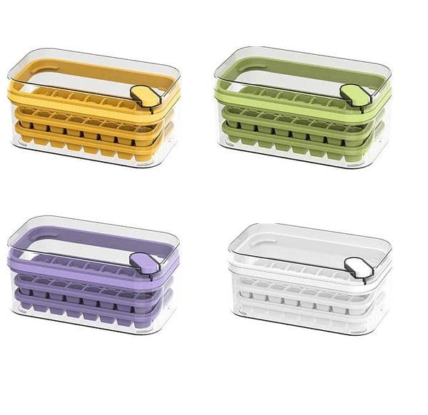 Ice Box Double Layer Ice Cube Maker Mould with Lid and Ice Shovel Reusable BPA Free Durable Household Kitchen Supplies