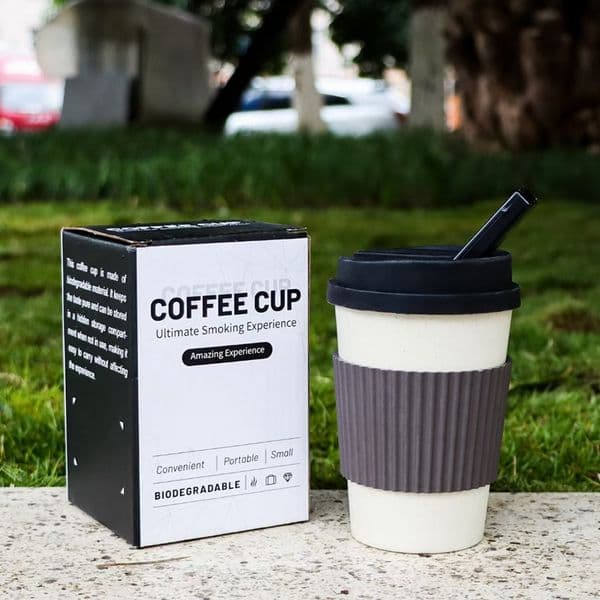 Portable Biodegradable Coffee Cup Pipes Nonslip Watercup Dry Herb Tobacco Filter Bowl Smoking Hookah Cigarette Holder Water Pipe Bong Degradable Eco